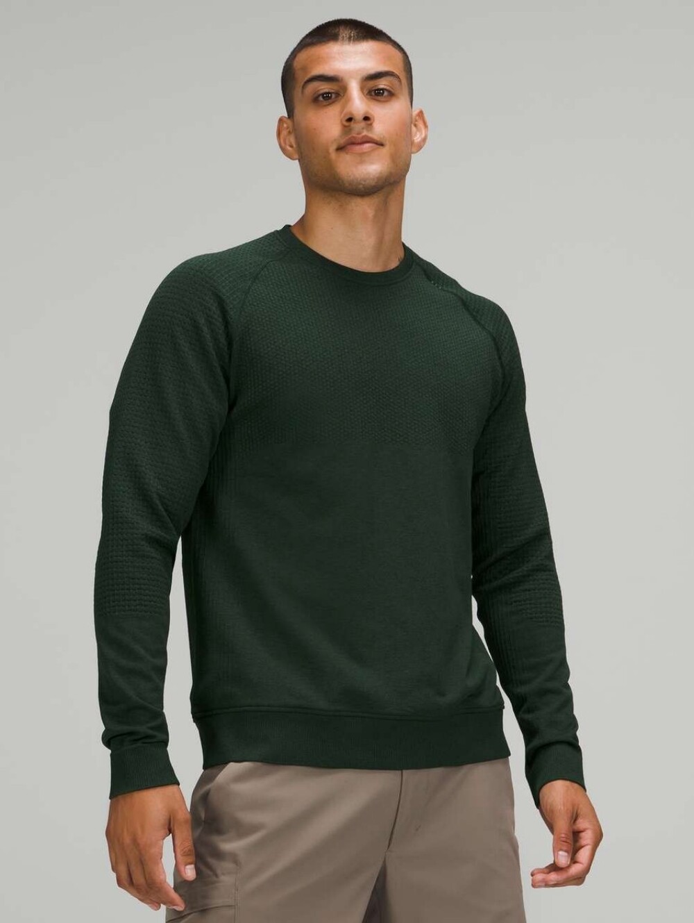Lululemon Men's Green Engineered Warmth Long Sleeve Merino Wool Shirt